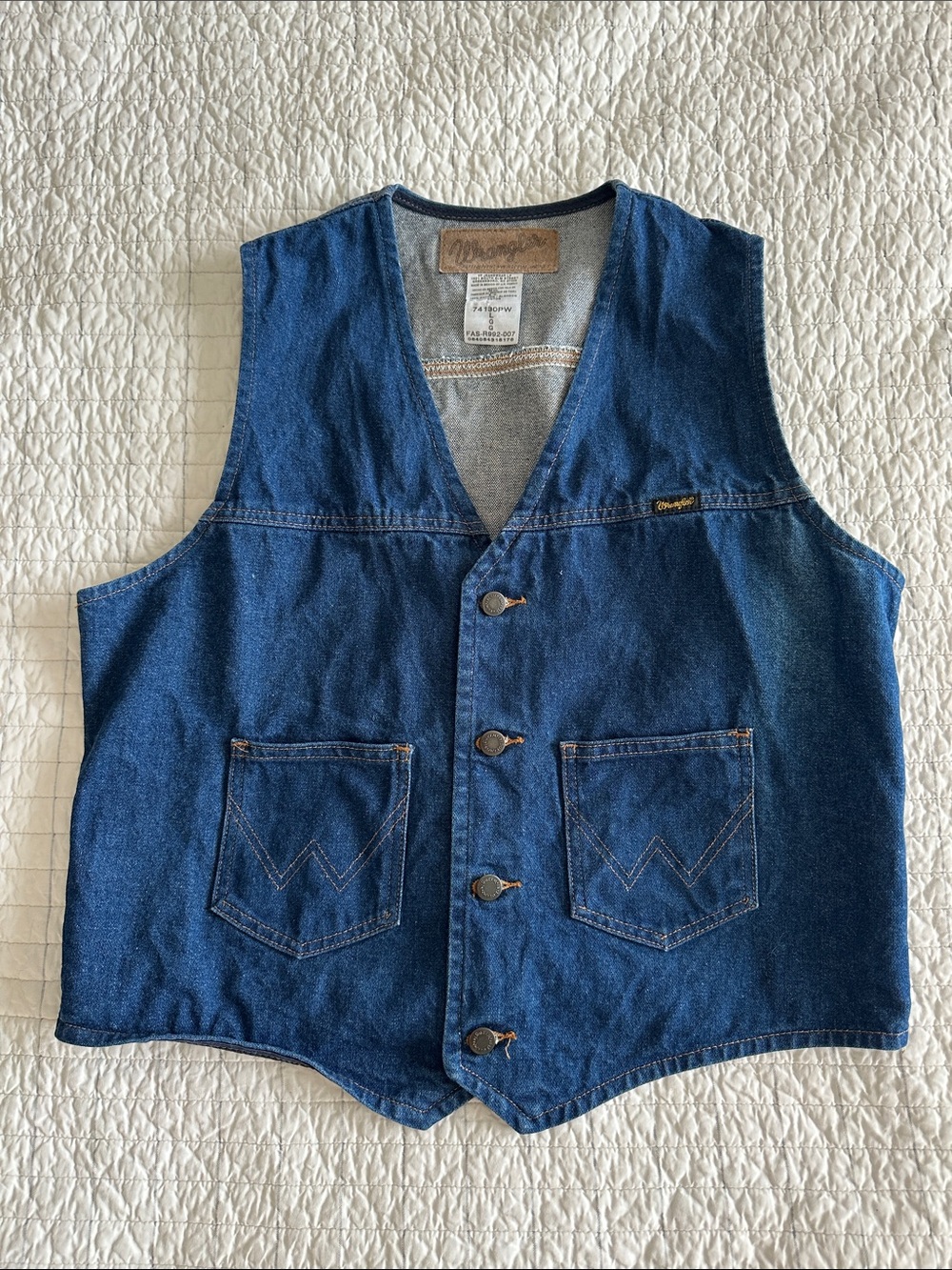 Wrangler Denim Button Down Vest